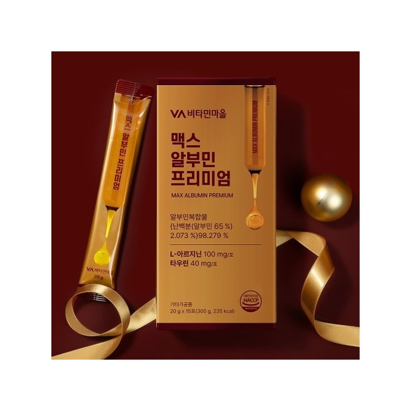 Vitamin Village 비타민마을 맥스 마시는 알부민 프리미엄 15포 x 1박스(총15포)