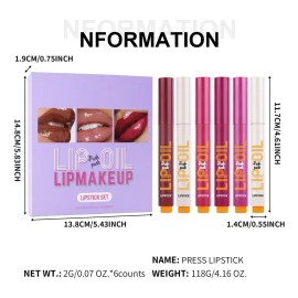 Set De Pintalabios X Make-up Press, Brillo Labial Liso Y