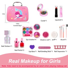 STAY GENT Children's Make-Up Set for Girls, Make Up Set with Cute Cosmetics Bag Toy, Washable Play Make-Up Children's Gifts for Children Little Princess