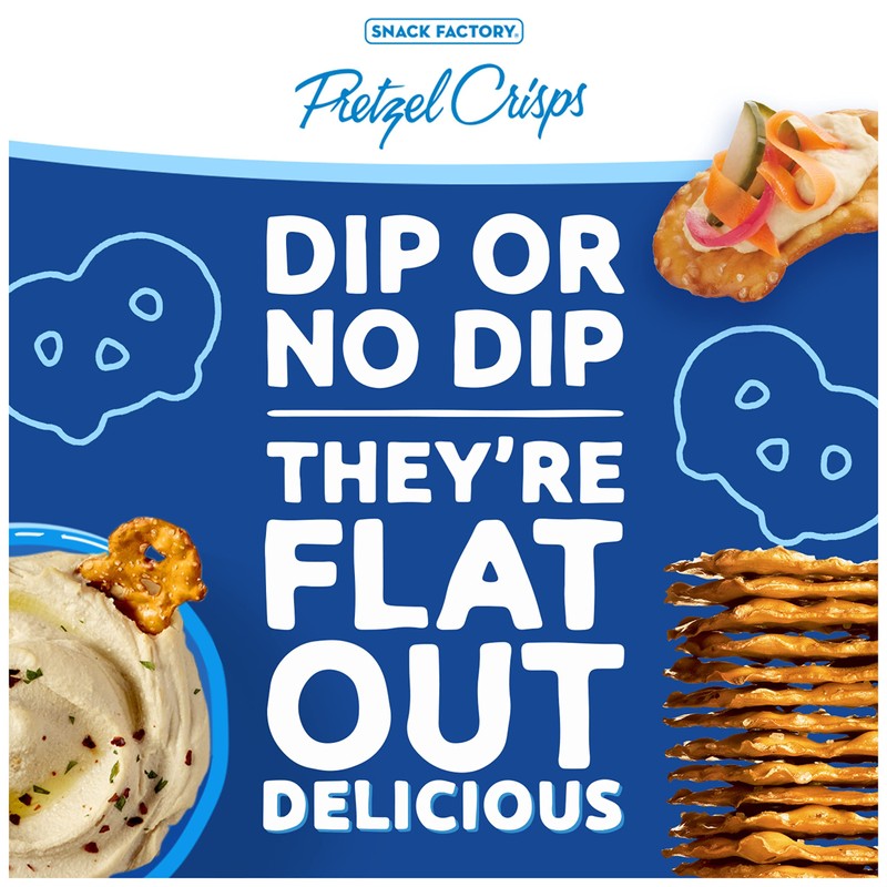 Snack Factory Pretzel Crisps, Original, On-the-Go Bag, 3 Oz