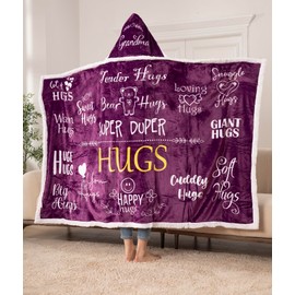Piwaka Hug Blanket Gifts for Loved One - Cosy Sherpa Fleece Blanket, Machine Washable Plush Blankets Gifts, Heartwarming Sentimental, Get Well Soon Gifts (Sherpa Fleece, Purple - Wearable Blanket)