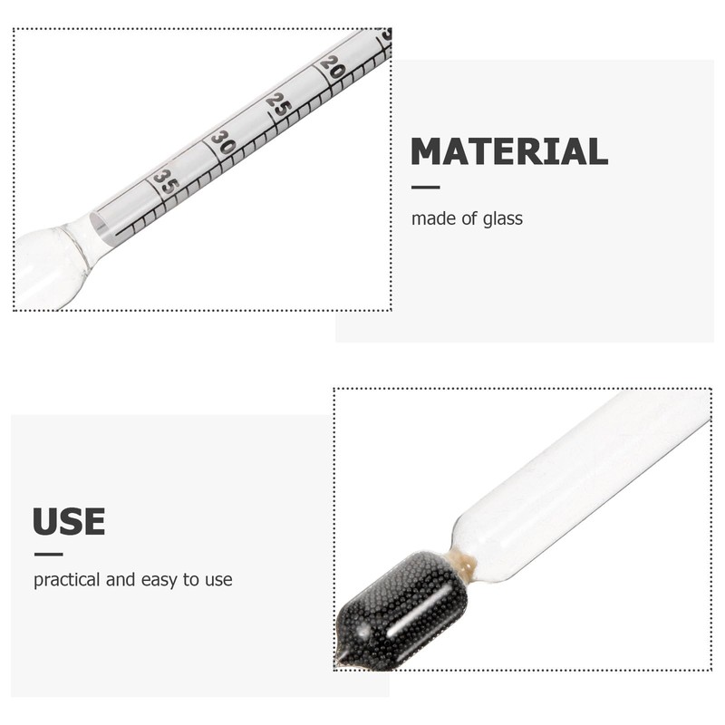 VILLCASE Glass Hydrometer, 0-35 Specific Gravity Hydrometer Dual Scale Laboratory
