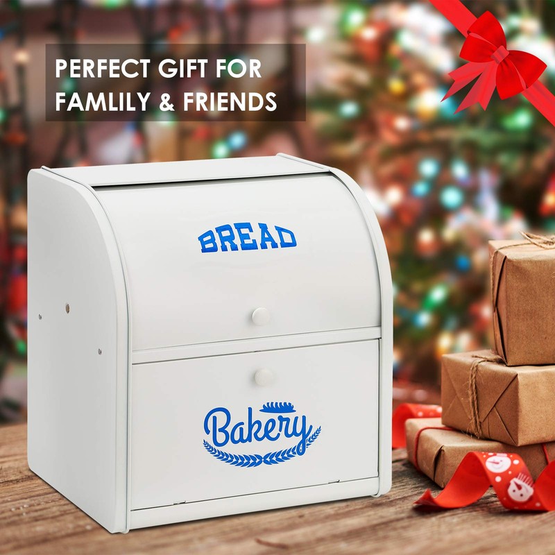 Olebes Bread Box, Metal Bread Box For Kitchen Countertop, Bread