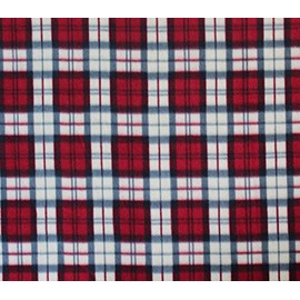 Polar Fleece Fabric Prints *Tartan Optic RED* / 60" Wide/Sold by The Yard FE-N-345