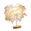 Feather Table Lamp Light Luxury Bedside Lamp Night Light for