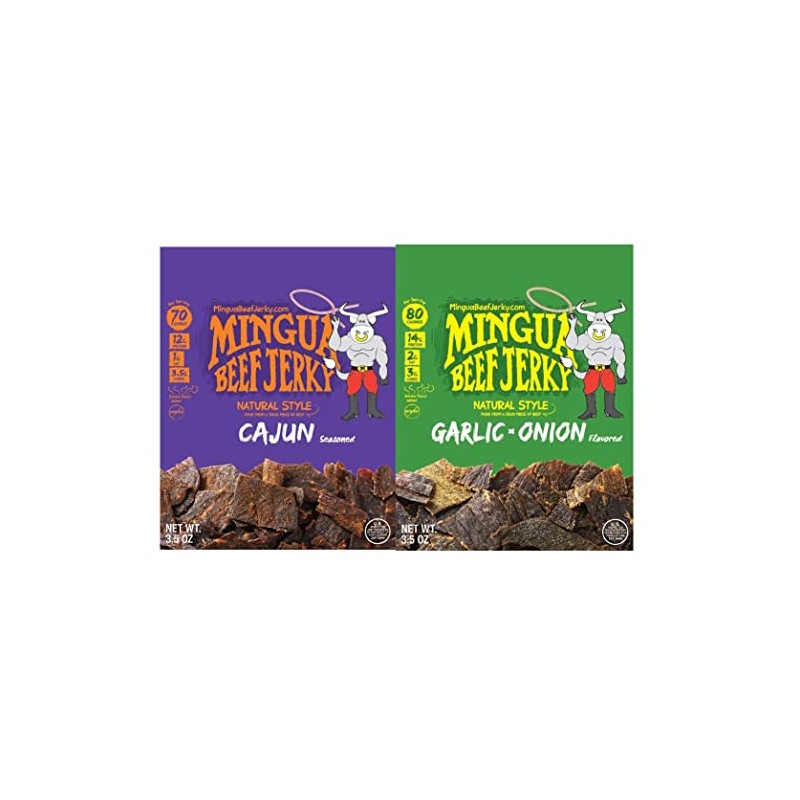 Mingua Beef Jerky - Two Cajuns + Two Garlic &