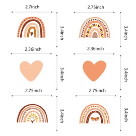 48 Pcs Boho Rainbow Party Cupcake Toppers for Boho Rainbow Birthday Party Decorations