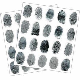 200 Pcs Fingerprints Stickers Fingerprint Peel 'n Place Label Crime Scene Decorations Stickers for Murders Mystery Party Detective Spy Themed Party Decoration Favors