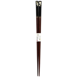 Ishida 10187 Lucky Owl Chopsticks Made in Japan, Lacquer, Lacquer, Wooden (Natural Wood), Black, 9.1 inches (23 cm)