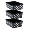 Teacher Created Resources White Polka Dots on Black Large Plastic