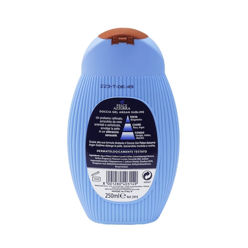 Felce Azzurra Benessere Wellness Shower Gel Argan Oil 250ml 8.45oz
