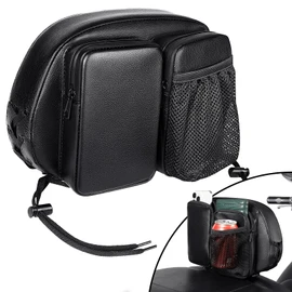 Benlari Rider Driver Backrest Bag, Driver Backrest Storage Bag, Rider Backrest Organizer Bag Fit for Harley Touring CVO Street Glide Road Glide Limited Softail Sportster Tri Glide Dyna
