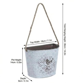 Riadyet 2 Pack Hanging Planters, 7.1 Inch Vintage Bird Flower Pots