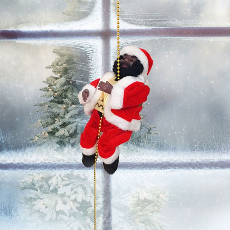 Climbing Ladder Sant Red White Golden Electric Santa Climbing Ladder
