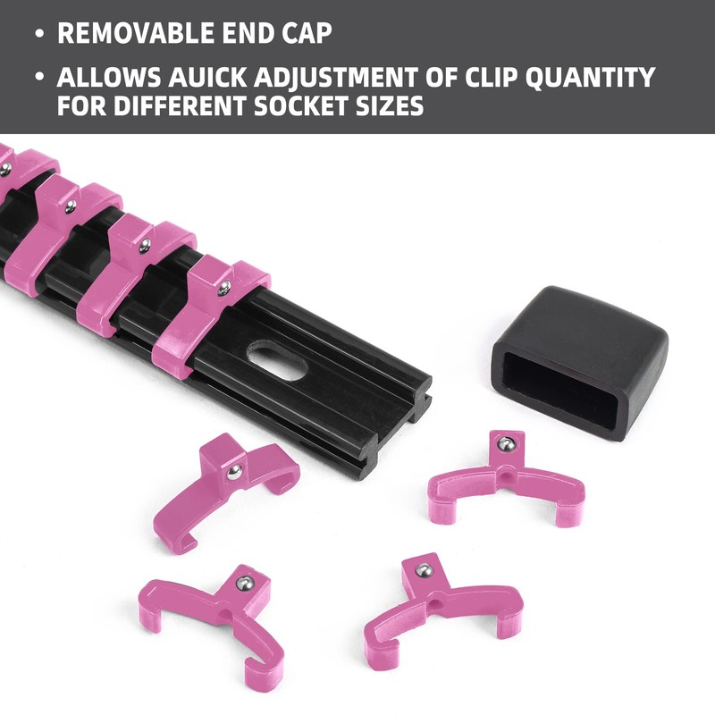 Reniteco Socket Organizer Drive ABS Tools - Pink Socket Holder,