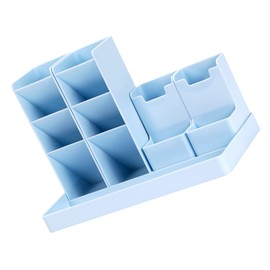 DOITOOL Multi Function Pen Organizer with Drawer Design Versatile Storage for Office School and Home for Pens Makeup Brushes and More Blue Color