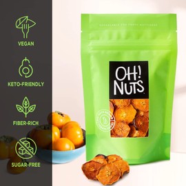 Oh! Nuts Dried Persimmons | Dry Fruits, Exotic Asian Snack Slices | Naturally Sweet, No Additives | In Resealable Stay-Fresh 1-Pound Bulk Bag | Healthy Nutrient Packed Kosher, Paleo, & Vegan Snacking