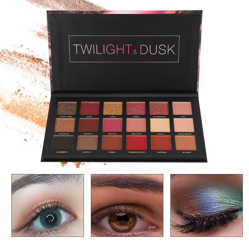 UCANBE 18 Colors Waterproof Matte Glitter Eye Shadow Makeup Cosmetics