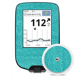 Freestyle Libre Gauge Sticker Glitter Edition (Turquoise Glitter)