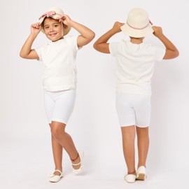 Merry Style MS10-227 Girls' Cotton Short Leggings, White