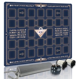 GuarditechPro for Yugioh Playmat-Limited Edition Rare Dice and Free Counters*2 & Storage Bag , Dual Player Master Rule Duel Zones, Extra Large 2-Player Card Game Mat (Building Blocks)