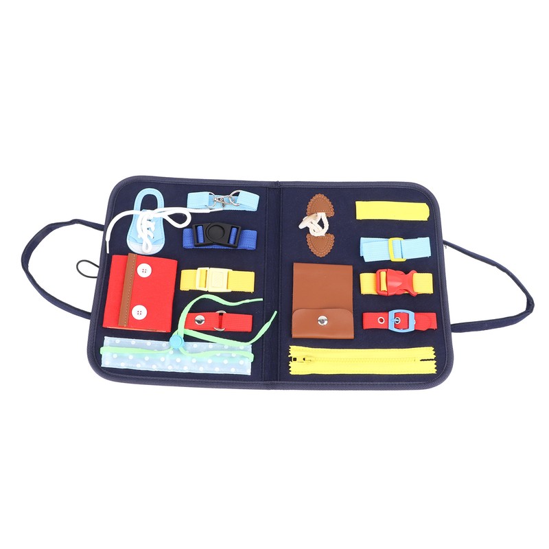 Kids Dress Learning Board Zipper Lace Up Buckles Release Felt