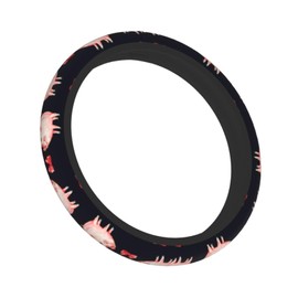 WCMYII Red Animal Pig Steering Wheel Cover,Warm in Winter and Cool in Summer,15 in Universal Accessory for Diverse Car Fashion Elastic Breathable Silicone Anti-Slip Decor Cover for Men Women