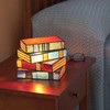 Stained Book Lamp Vintage Style Soft Lighting Stacked Books Table