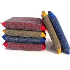 SATYAMS_INTERNATIONAL Steel Wool Scrub Sponges – Non-Scratch Microfiber Kitchen Scrubbers for Pots, Pans, and Household Cleaning – Heavy-Duty, Reusable Sponges (Yellow)