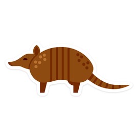 Die Cut Sticker Armadillo, Geometric, Contour Vinyl Sticker 1 to 3 inches (Waterproof Decal for Cars, Water Bottles, Laptops, Coolers), Small