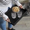 HofferRuffer Faux Leather Rectangle Serving Tray Decor Platter with Gold