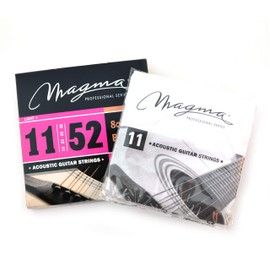 Magma - Cuerdas para guitarra acústica (calibre de luz regular, 80/20, bronce.011 - .052 (GA130B80)