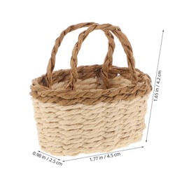 Toyvian Mini Storage Basket Dollhouse Kitchen Basket Dollhouse Fruit Basket Miniature Basket Doll Picnic Basket Food Serving Basket Tiny Wicker Baskets Wicker Fruit Basket Coffee Rattan