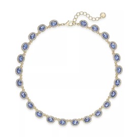 Charter Club Pavé Crystal & Stone Collar Necklace, Gold-Tone, Blue msrp $39.50