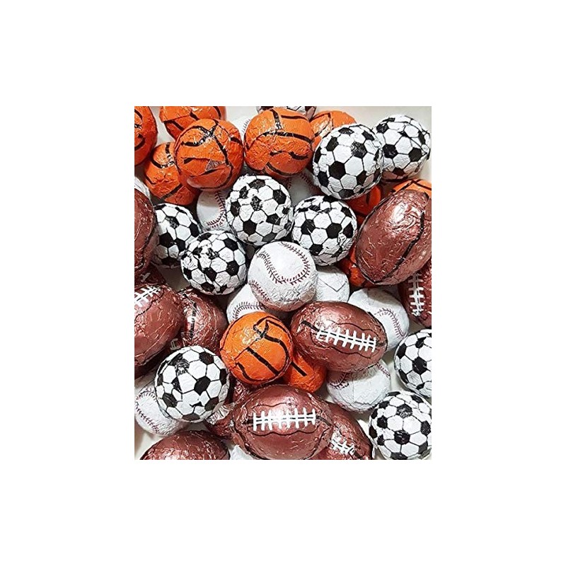 Foiled Sports Balls Premium Solid Milk Chocolate Mixed - Baseballs,