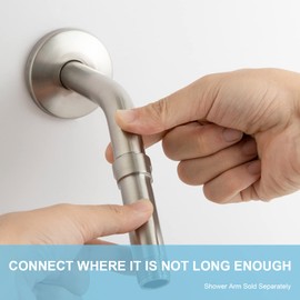 OFFO Shower Head Extension Arm 3 Inches, Brushed Nickel Shower Arm Extension Shower Head Extender Made of 304 Stainless Steel Shower Pipe Extension