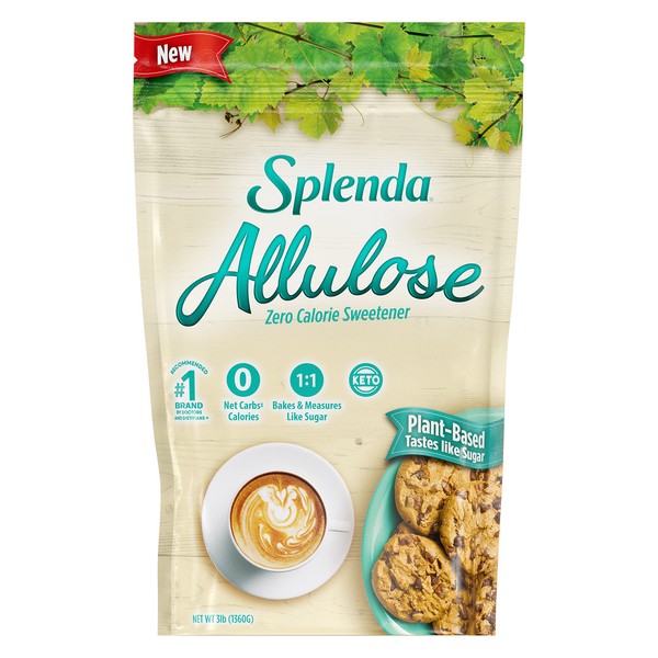 SPLENDA Allulose Plant Based Zero Calorie Sweetener For Baking & Beverages, 3 Pound Resealable Pouch