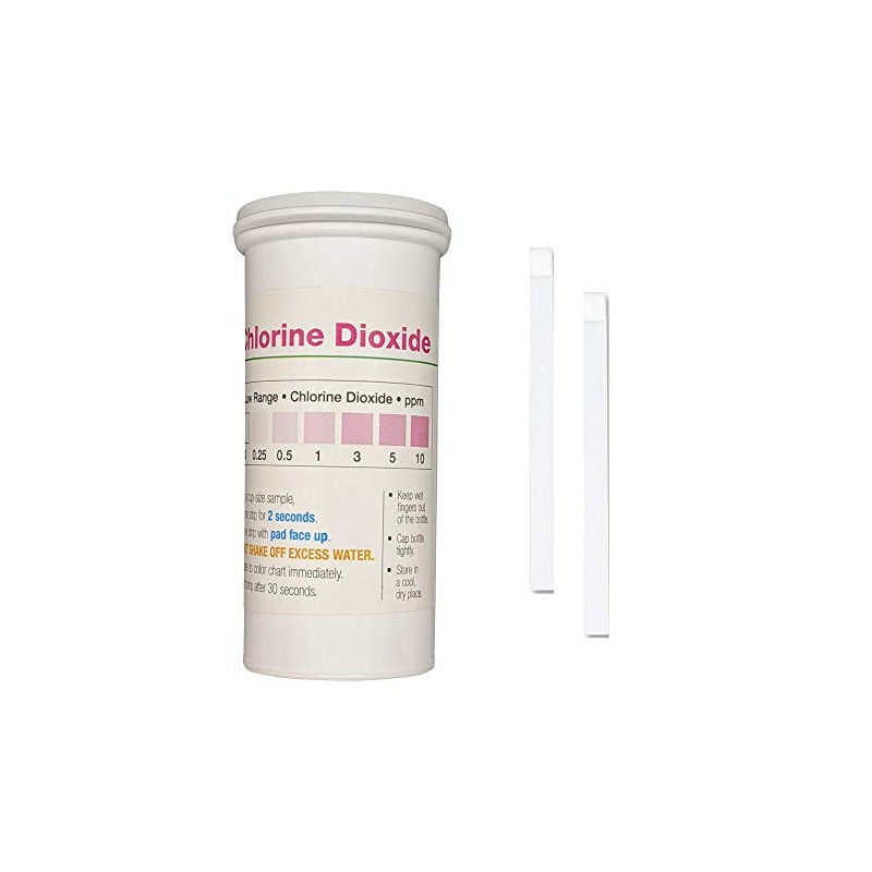 Chlorine Dioxide Single Factor Test Strips, 0-10 ppm [Vial of