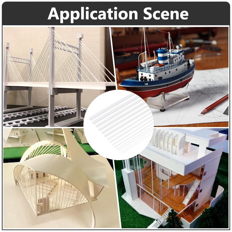 BENECREAT 48Pcs 7 Styles Square ABS Plastic Rod, Square Solid