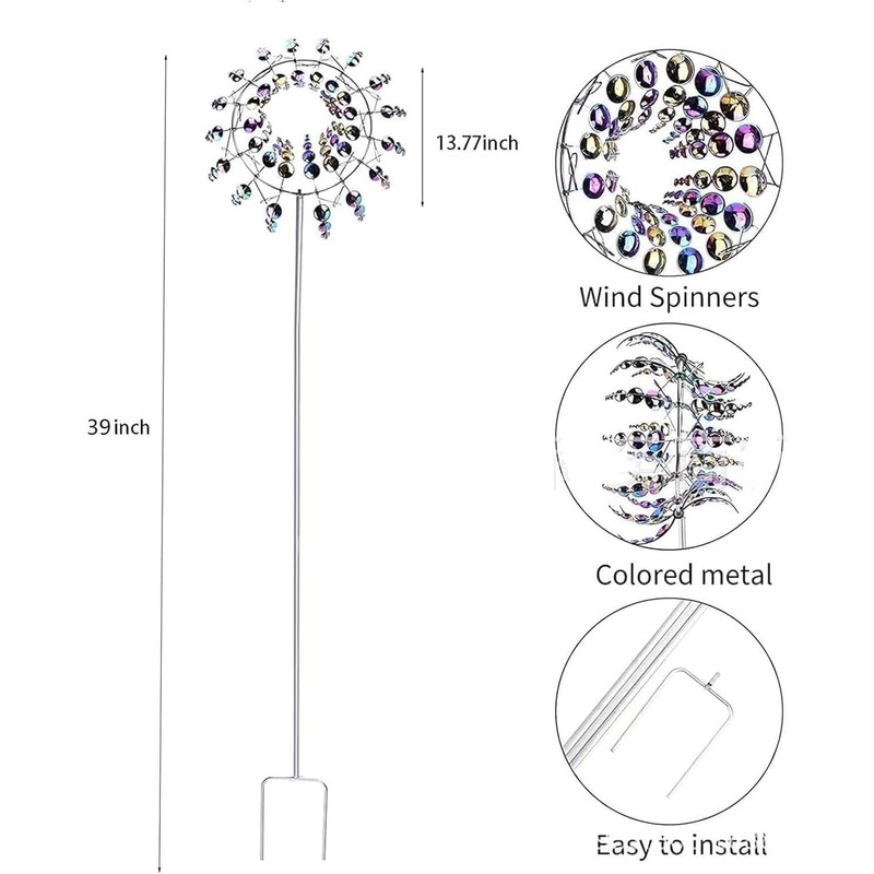 Generic Shirem Magical Metal Windmill, Kinetic Wind Sculptures & Spinners,