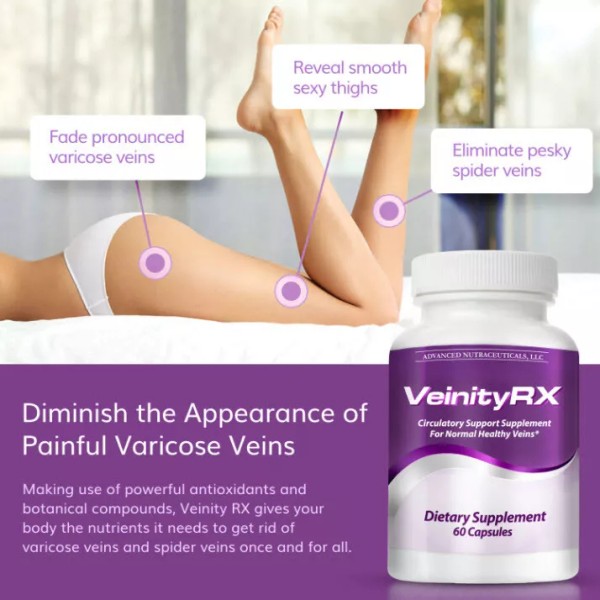 VeinityRX - Varicose & Spider Vein Advanced Supplement | Includes