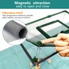 Magnetic Fish Tank Cover with Feeding Window Green Frame Grey