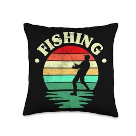 Angler, Fischer, Angel Fish Fish Outifts And Gifts Angel, Angler Fisherman Outfit Bass Fishing Throw Pillow, 16x16, Multicolor
