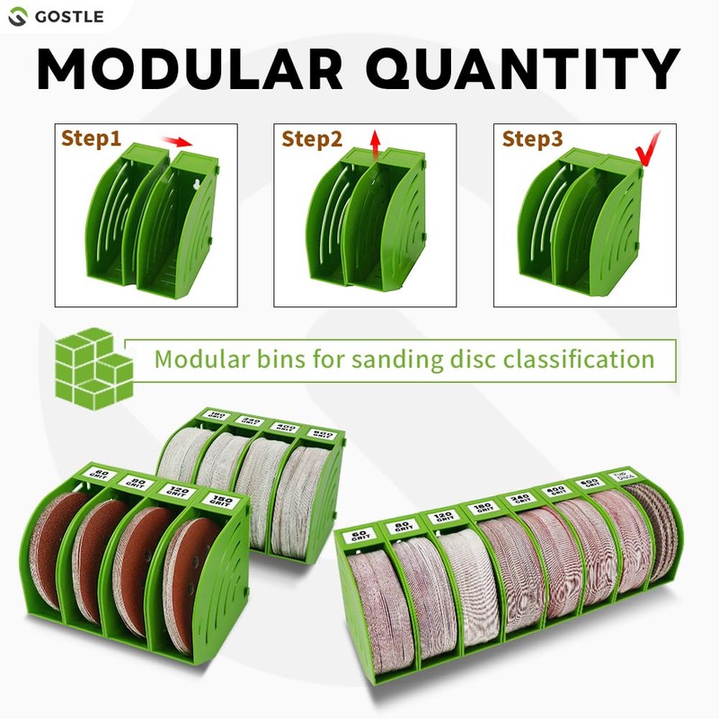 6 Inch Sanding Disc Storage Box, Sandpaper Organizer with 10