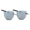 Ebros Ceramic Japanese Sakura Ramen Udong Noodles Bowls and Chopsticks