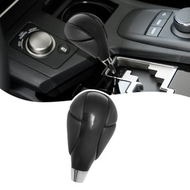 VKGUG Black Leather Piano Black Gear Shift Knob Shifter Compatible with Lexus ES300h ES350 GS300 GS350 GS430 GS450h IS250 IS300 IS350 LS460 LS600h RX350 RX450h Highlander Camry Corolla 4Runner Tundra