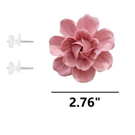 2.76" Camellia Ceramic Flowers Wall Art,3D Artificial Flower Wall Art Décor ，Handmade 3D Wall Art Hanging Sculpture， Porcelain Flower Wall Décor for Home，Hallway，Living Room，Bedroom，Office (Pink)