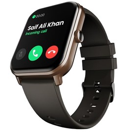 Boult Audio Drift Smartwatch, visualización HD, más de 100 modos deportivos, más de 150 esferas de reloj en la nube, llamadas BT 5.1, café negro      