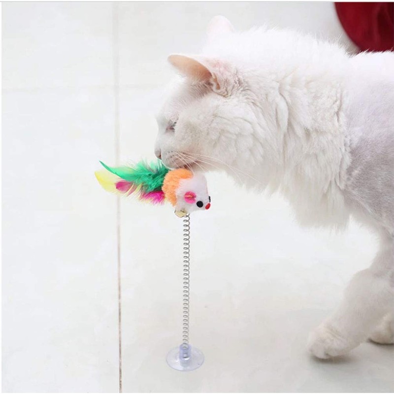 KABB 3 Pcs Cat Toy Spring Toy Elastic Spring Mouse