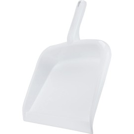 SPARTA Large Handheld Dustpan with Hanging Hole, Heavy-Duty Plastic Dustpan with Wide Lip for Countertops and Surfaces, Plastic, 10 Inches, White